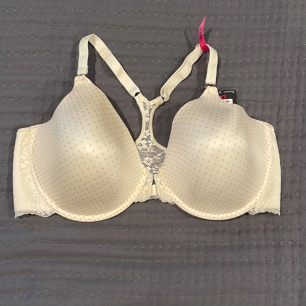 Women’s Size 40DD Maidenform T-Back Bra - Off White & Tan